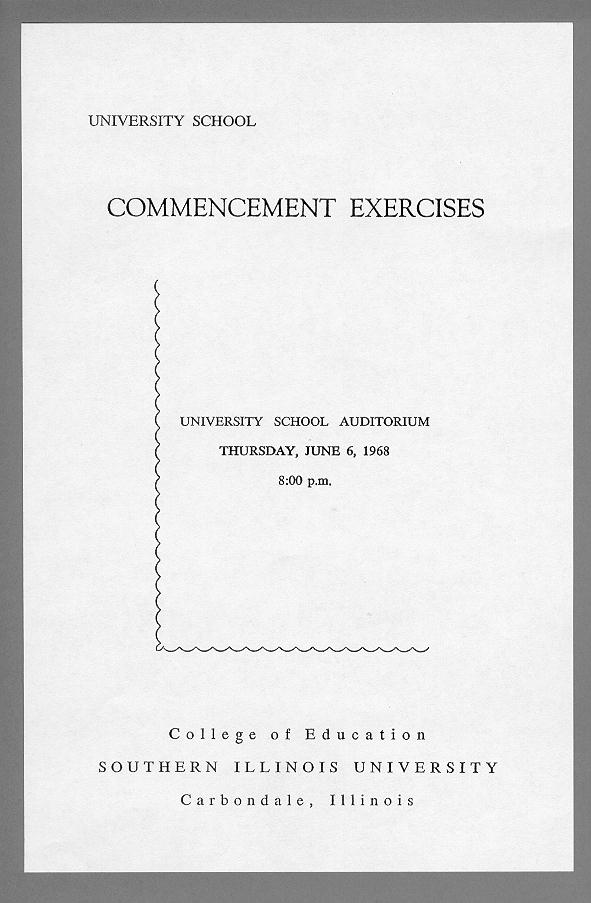 1968 Graduation Program page 1
